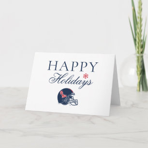 Ole Miss Football Helmet   Dark Blue Holiday Card