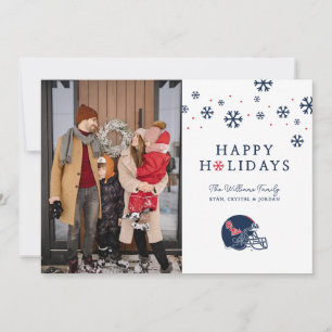Ole Miss Football Helmet   Dark Blue Holiday Card