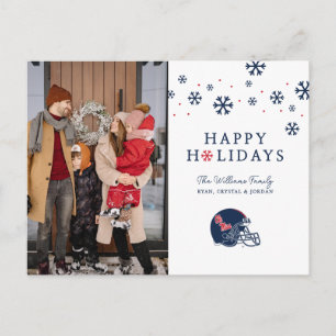 Ole Miss Football Helmet   Dark Blue Holiday Postcard