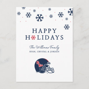 Ole Miss Football Helmet   Dark Blue Holiday Postcard
