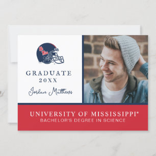 Ole Miss Football Helmet   Dark Blue Invitation