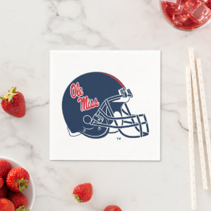 Ole Miss Football Helmet   Dark Blue Napkin