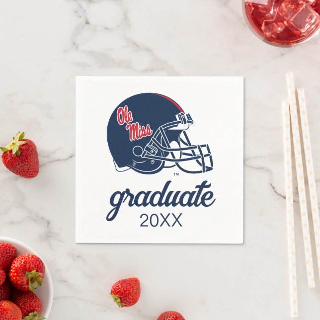 Ole Miss Football Helmet | Dark Blue Napkin (Insitu)