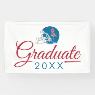 Ole Miss Football Helmet   Light Blue Banner