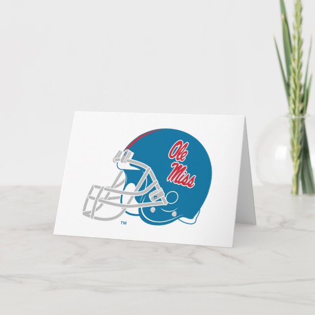 Ole Miss Football Helmet | Light Blue Card (Front)