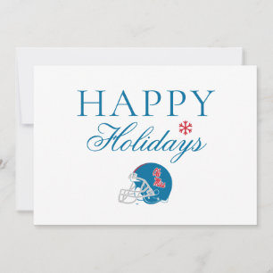 Ole Miss Football Helmet   Light Blue Holiday Card