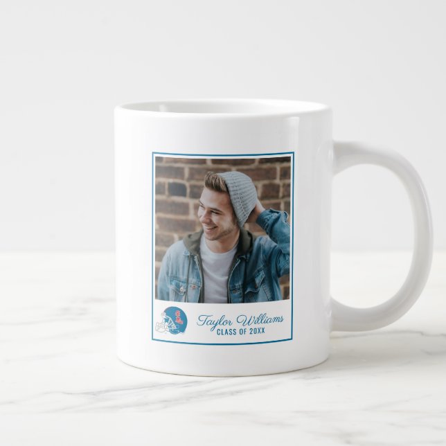 Ole Miss Football Helmet | Light Blue Large Coffee Mug (Right)