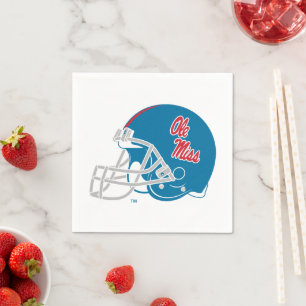 Ole Miss Football Helmet   Light Blue Napkin