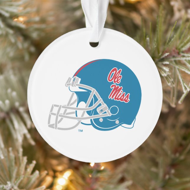 Ole Miss Football Helmet | Light Blue Ornament (Tree)