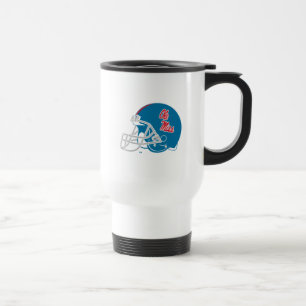 Ole Miss Football Helmet   Light Blue Travel Mug