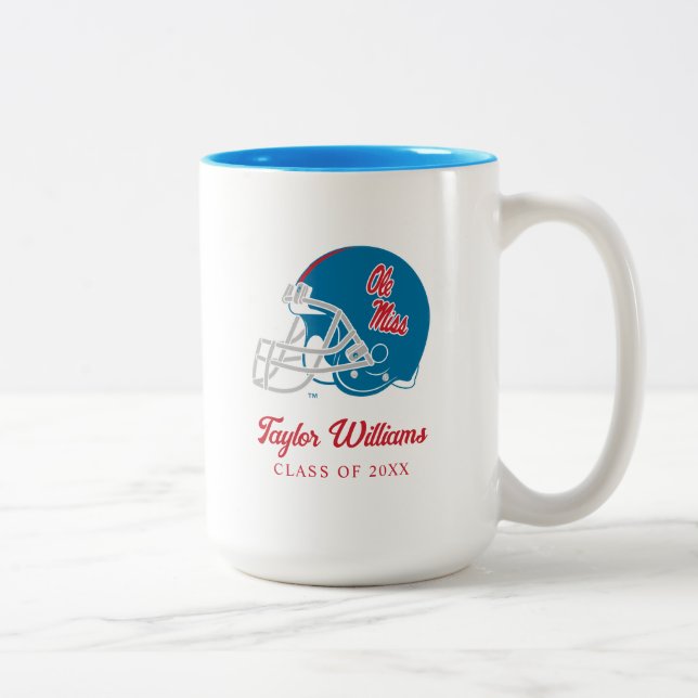 Ole Miss Football Helmet | Light Blue Two-Tone Coffee Mug (Right)