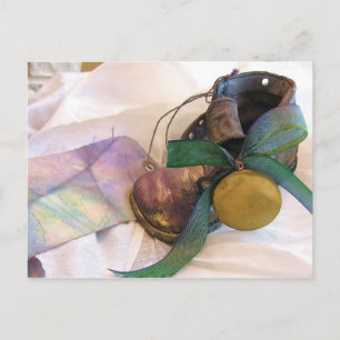 Ole Time Baby Shoe & Locket Postcard
