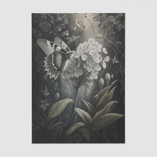Oleander Dreams, Moth in Twilight Tissue Paper (Front)