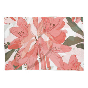 Oleander Flower: Orange White Pillowcase