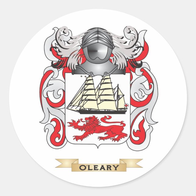 O'Leary Coat of Arms (Family Crest) Classic Round Sticker (Front)