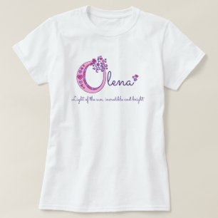 Olena girls O name meaning monogram shirt