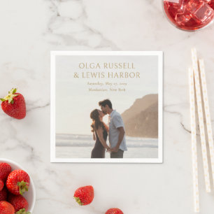 Olga Gold Modern Wedding Napkin