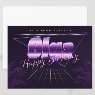 Olga Name First Name pura retro card Birthday
