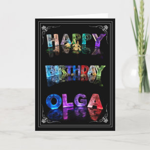 Olga -  Name in Lights greeting card (Photo)