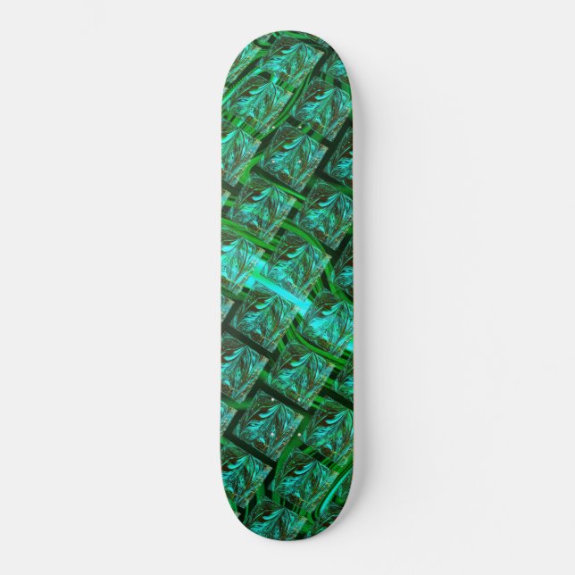 'Olhos azuis enquadrados', imagem riscada, borrada Skateboard (Front)