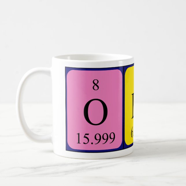Olin periodic table name mug (Left)