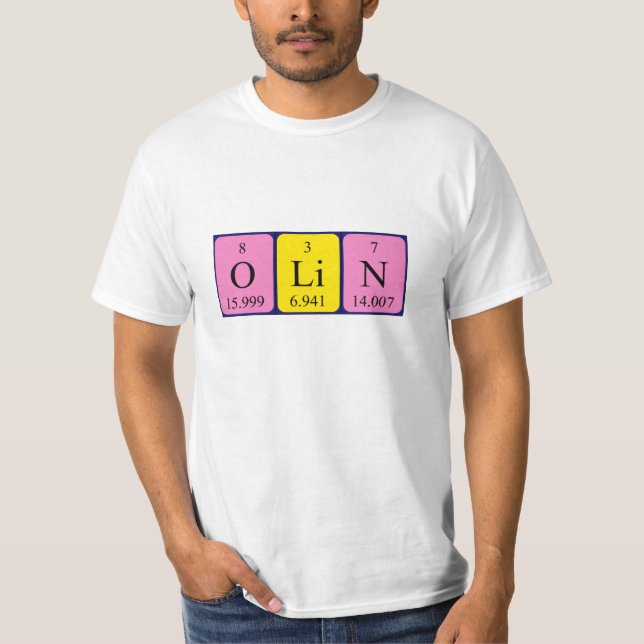 Olin periodic table name shirt (Front)