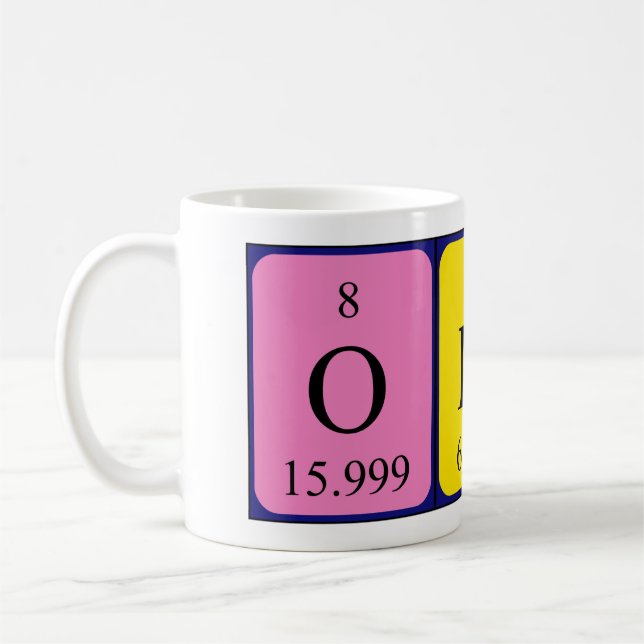 Oline periodic table name mug (Left)