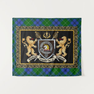 Oliphant Clan Badge & Motto w/Lions  Tapestry