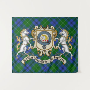 Oliphant Clan Badge & Unicorns w/Tartan  Tapestry