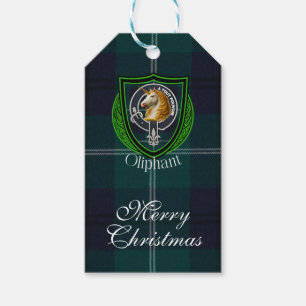Oliphant Scottish Clan Tartan & Crest Gift Tags