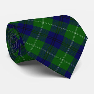 Oliphant tartan blue green plaid tie