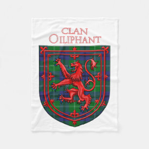 Oliphant Tartan Scottish Plaid Lion Rampant Fleece Blanket