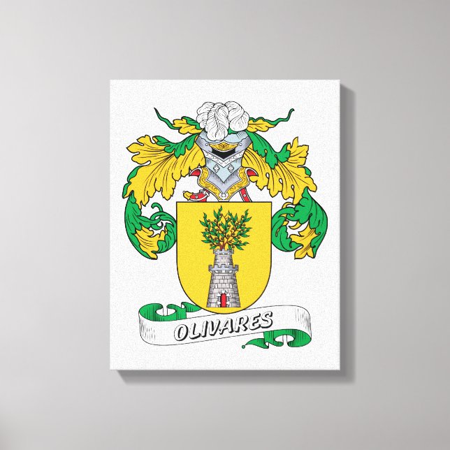 Olivares Family Crest Canvas Print (Front)