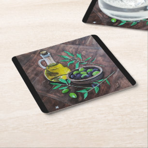 Olivas de Andalucía Painting by Alfred Fox Square Paper Coaster