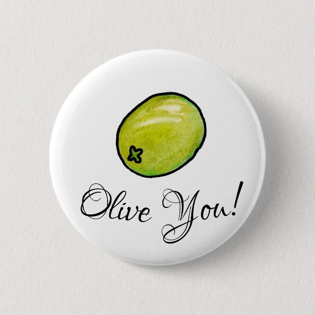 Olive 6 Cm Round Badge (Front)
