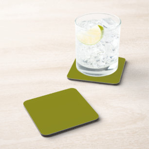 Olive 808000 Solid Colour Design Coaster