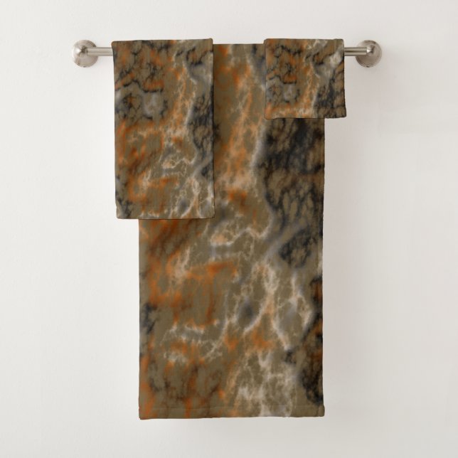 Olive Abstract Bath Towel Set (Insitu)