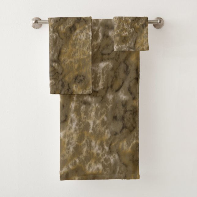 Olive Abstract Bath Towel Set (Insitu)