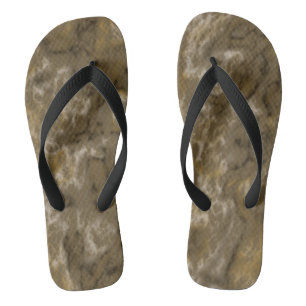 Olive Abstract Flip Flops