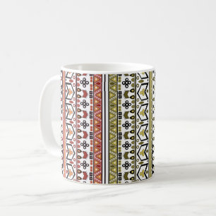 Olive and brown geometric ethnic ornament coffee mug