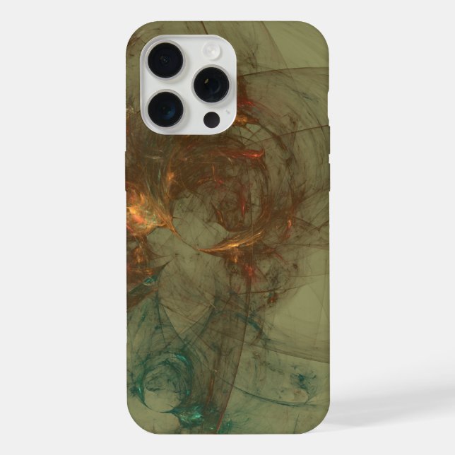 olive and gold abstract  iPhone case (Back)