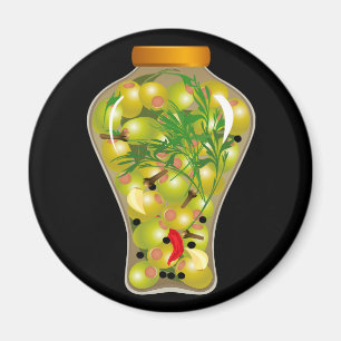 Olive and herb preserves kitchen magnet