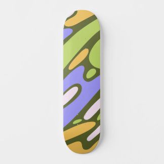 Olive and Lavender Diagonal Brushstroke Pattern Skateboard