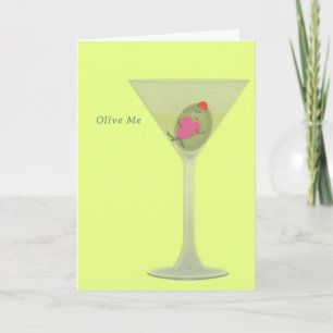 Olive and Martini Valentine's Day Card