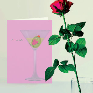 Olive and Martini Valentine's Day Card