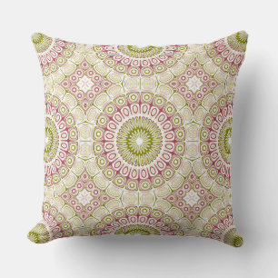 Olive and Rose Mandala Pattern Cushion