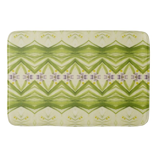 Olive And Sage Green Bath Mat (Front)