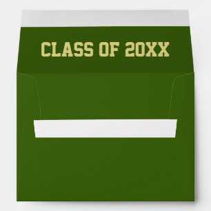 Olive And Soft Khaki Typography Graduation Envelope