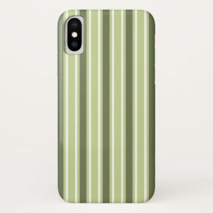 Olive and white candy stripes iPhone x case