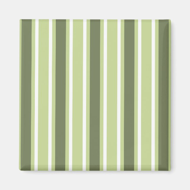 Olive and white candy stripes magnet (Front)